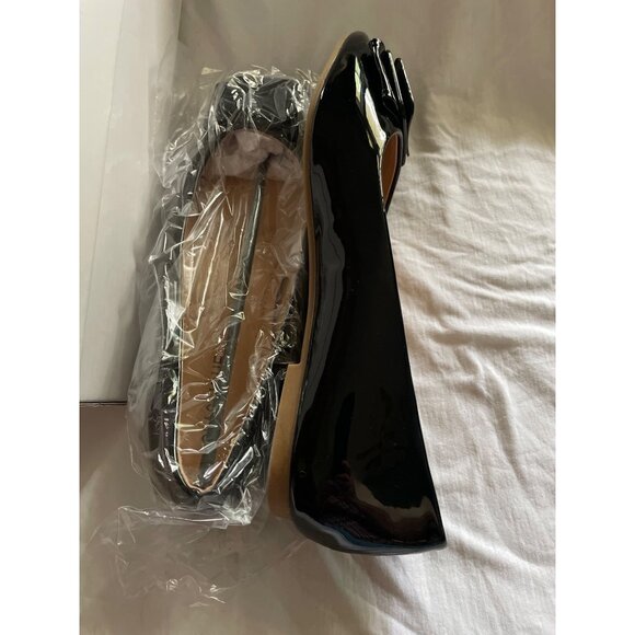 Classique Womens Black Patent Flats With Bow Detail Size 9.5M - Picture 8 of 9